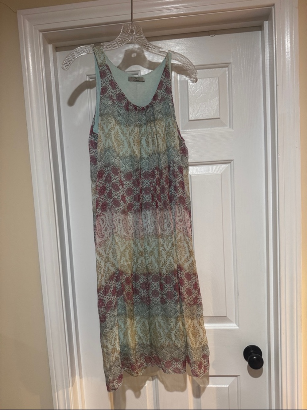 Baci Printed Sleeveless Maxi Dress. Perfect for packing & lightweight